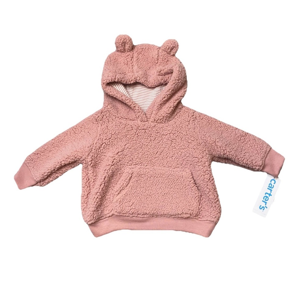 Carter's Girl Bear Ear Fleece Pullover Baby Size 3 Months Nwt